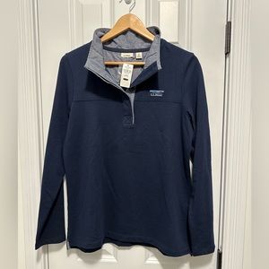 NWT LL Bean Soft Cotton Rugby, navy, size medium
